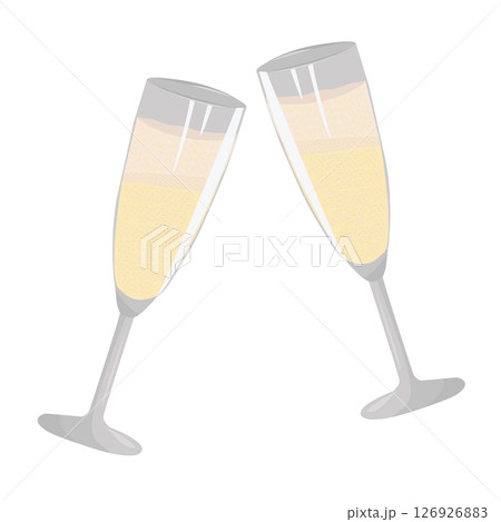 Two glasses of sparkling wine, illustration 126926883
