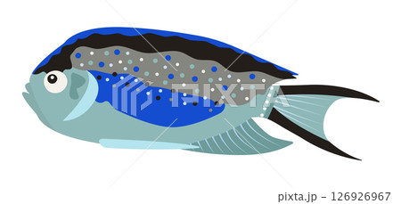 Green and blue angelfish, colorful illustration Green and blue angelfish, colorful illustration 126926967
