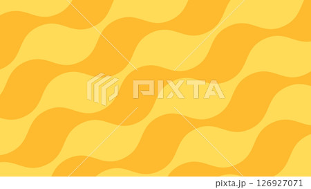 A bright yellow waves background. Yellow wavy stripes summer texture. Summer vibes yellow sunny illustration. 126927071