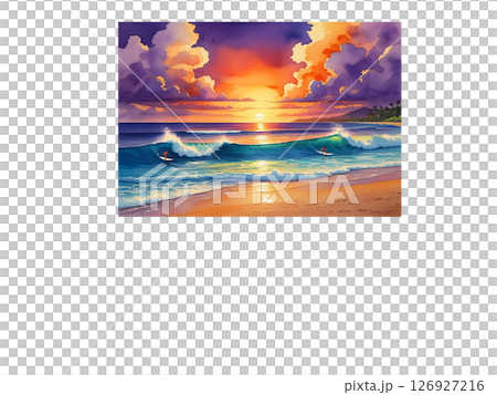 夕暮れの海辺　 126927216