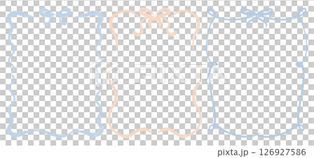 Line art frame with bow, ribbon. Includes decorative borders, swirls, and flourishes for invitations, cards, and banners. Suitable for wedding, anniversary, birthday, and party templates. Line art frame with bow, ribbon. Includes decorative borders, swirls, and flourishes for invitations, cards, and banners. Suitable for wedding, anniversary, birthday, and party templates. 126927586