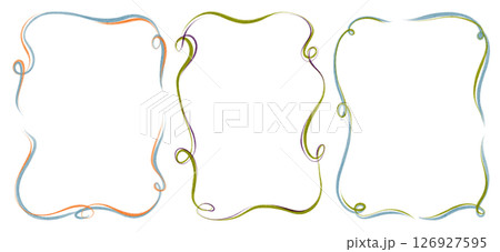 Hand drawn line art frames and borders for wedding invitations. Includes scalloped, wavy, and doodle styles in a vintage and retro design. Ideal for templates, cards, labels, and event prints. Hand drawn line art frames and borders for wedding invitations. Includes scalloped, wavy, and doodle styles in a vintage and retro design. Ideal for templates, cards, labels, and event prints. 126927595