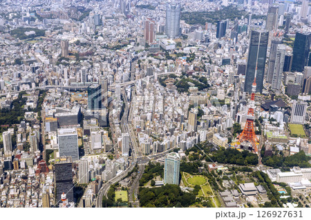 東京都港区付近を空撮 東京都港区付近を空撮 126927631