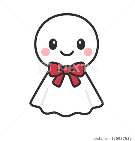 赤いリボンをつけたかわいい てるてる坊主のイラスト 赤いリボンをつけたかわいい てるてる坊主のイラスト 126927639
