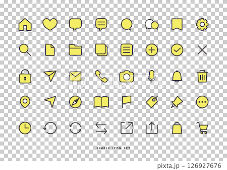 Icon set line yellow Icon set line yellow 126927676