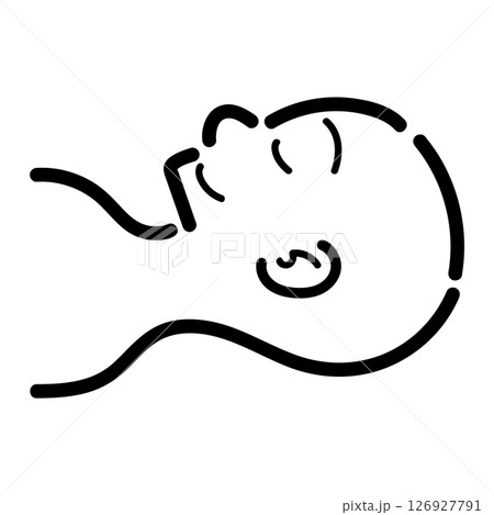 手書き_仰向け_人物_ベクター素材_19 126927791