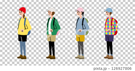 Colorfully dressed mountain girls walking 126927806