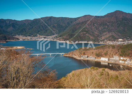 Aerial View of Kawaguchiko Town and Lake Aerial View of Kawaguchiko Town and Lake 126928013