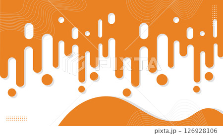 Abstract orange rounded lines banner background with waves lines.Vector illustration 126928106