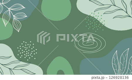Minimalist Green Botanical Abstract Background Vector Illustration Minimalist Green Botanical Abstract Background Vector Illustration 126928136