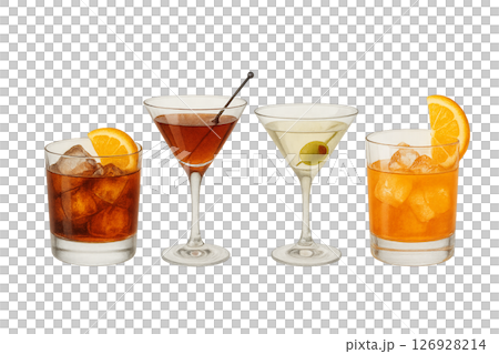 Drinking party and alcohol illustration material 126928214