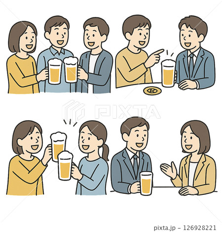 飲み会とお酒のイラスト素材 126928221