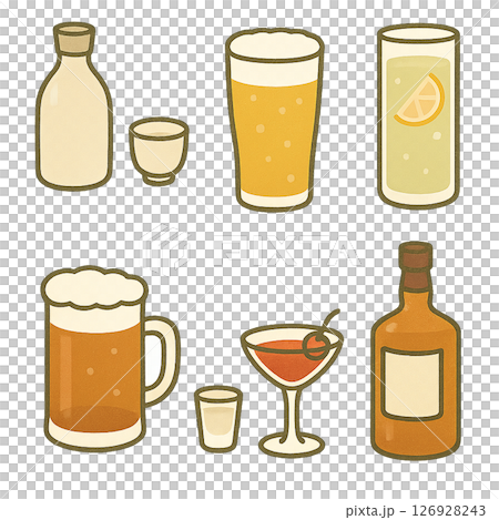 Drinking party, alcohol illustration material 126928243
