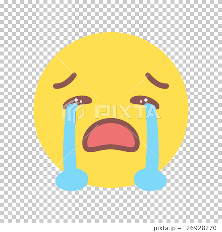 滝のような涙を流して大泣きする顔の絵文字 - 悲しい･号泣･ショック、感動･尊いなどの感情の素材 126928270