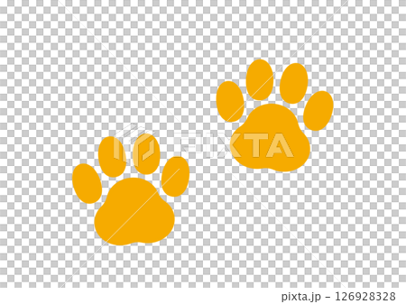 Cat footprint icon vector yellow 126928328