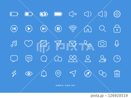 アイコンセット 白ライン 126928519