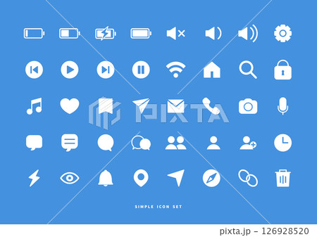 アイコンセット 白 126928520