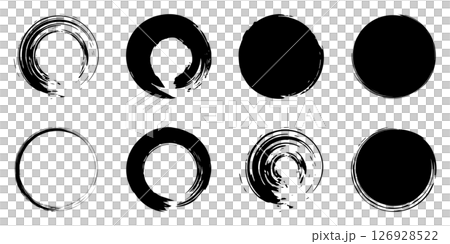 畫筆圓圈，黑色，日式，手寫，向量，集合，圓圈，圓圈 126928522