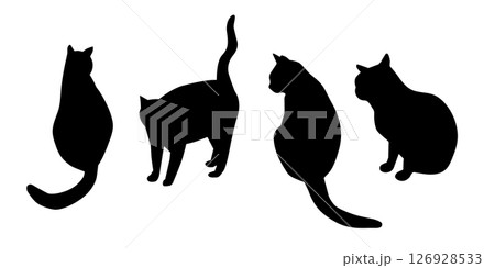 猫 シルエット ベクター イラスト 黒 猫 シルエット ベクター イラスト 黒 126928533