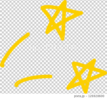 リアクション　星　流れ星　手書き　閃き 126928600