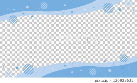 Blue polka dot glitter wave abstract frame 126928633