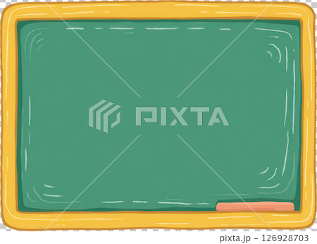 Green chalkboard with wooden frame and eraser, clean surface ready for teaching or drawing in classroom or educational setting Green chalkboard with wooden frame and eraser, clean surface ready for teaching or drawing in classroom or educational setting 126928703