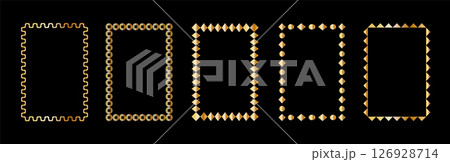 Vintage frames isolated on black background. Decorative gold frame. Trendy decorative frames for wedding invitations, greeting cards, prints. Vintage frames isolated on black background. Decorative gold frame. Trendy decorative frames for wedding invitations, greeting cards, prints. 126928714