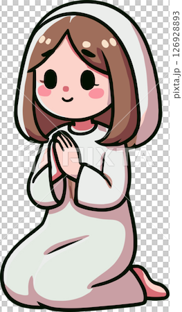 Illustration of a woman praying 126928893