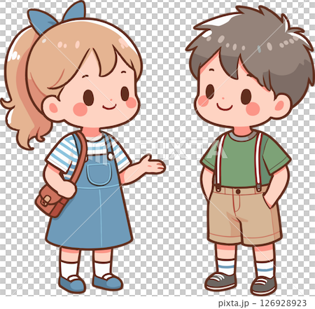 Illustration of children talking 126928923