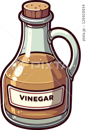 ビネガーのボトルのイラスト ビネガーのボトルのイラスト 126928934