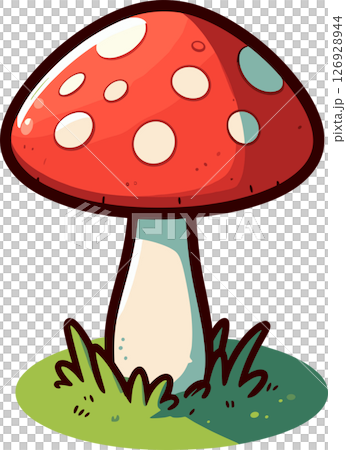 ベニテングダケのキノコのイラスト 126928944