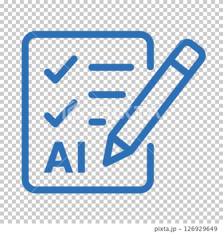 Line icon of AI-based proofreading and correction support. Illustration of automatic correction 126929649