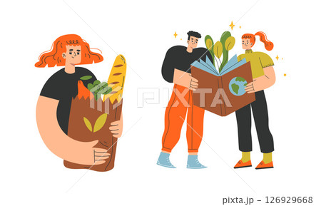 Individuals Actively Engaging with Grocery Shopping and SustainabilityFocused Concepts 126929668