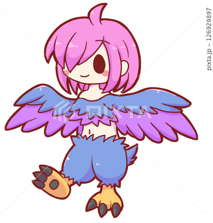 ギリシャ神話のハーピー・紫 126929897