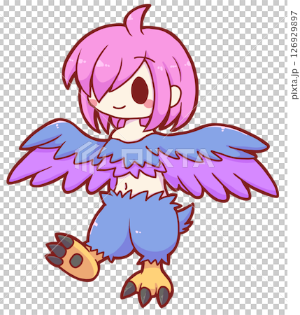 ギリシャ神話のハーピー・紫 126929897