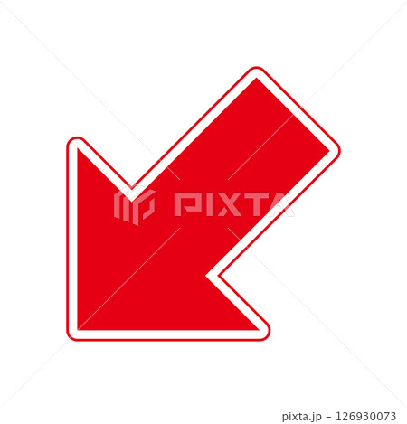 シンプルな赤い矢印 白背景 シンプルな赤い矢印 白背景 126930073