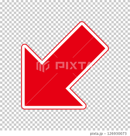 シンプルな赤い矢印 白背景 シンプルな赤い矢印 白背景 126930073