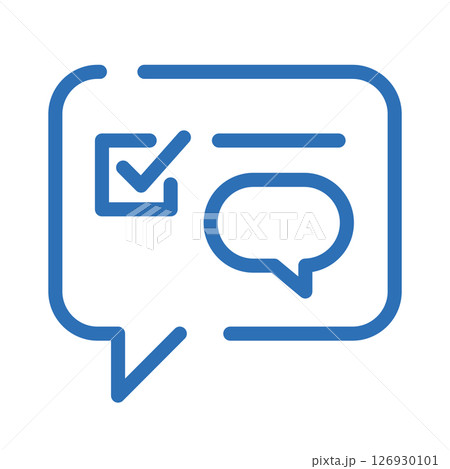 自動議題抽出アイコン。会議内容からのトピック抽出を表す線画イラスト 126930101