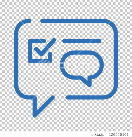 自動議題抽出アイコン。会議内容からのトピック抽出を表す線画イラスト 126930101