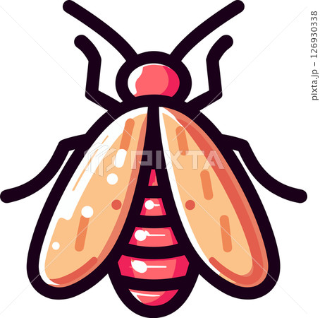 赤系の羽虫のイラスト 126930338