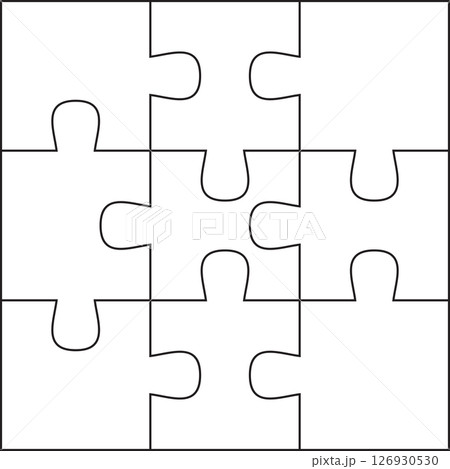 simple puzzle pieces template isolated vector illustration 126930530