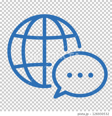 Multilingual icon. Line drawing illustration expressing global support 126930532