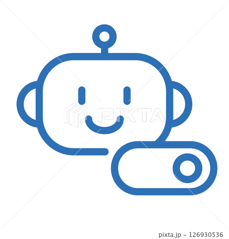 AIモードON アイコン。AI起動・切替状態を示す線画イラスト 126930536