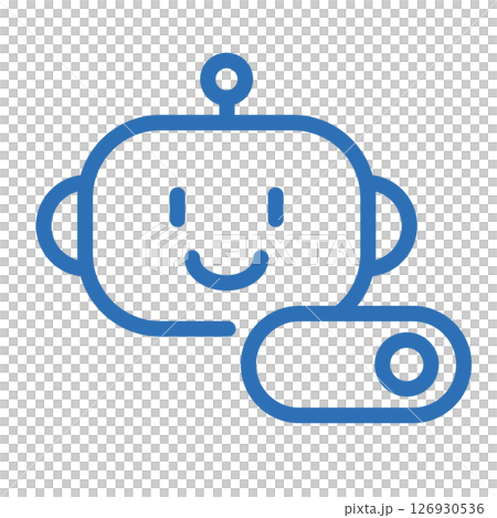 AI mode ON icon. Line drawing illustration showing AI activation and switching state 126930536