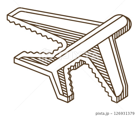 Minimalist wood nutcracker, simple line design tool with serrated jaws for cracking nuts, manual kitchen utensil, AI Generative Minimalist wood nutcracker, simple line design tool with serrated jaws for cracking nuts, manual kitchen utensil, AI Generative 126931379
