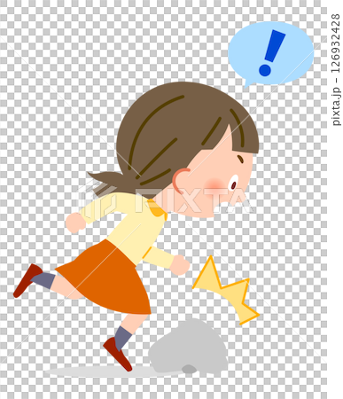 一名女小學生被石頭絆倒 一名女小學生被石頭絆倒 126932428