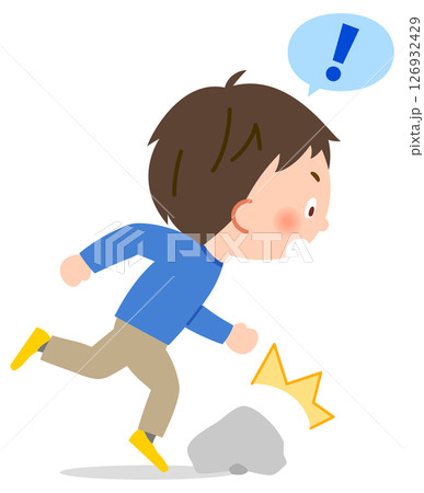 石に躓く男子小学生 126932429