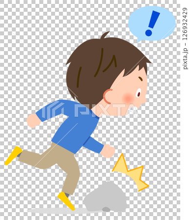 一名男小學生被石頭絆倒 一名男小學生被石頭絆倒 126932429