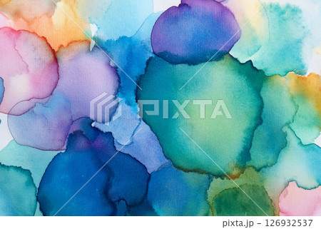 Multicolored drops and stains of watercolors Multicolored drops and stains of watercolors 126932537