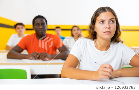 Girl studying in taxi driving school 126932765